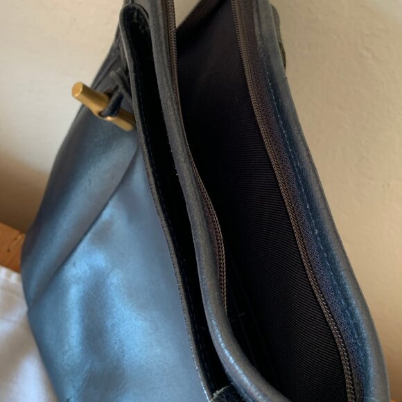 LONGCHAMP Vintage Roseau Dark Blue Leather Sling Bag - Picture 5 of 7